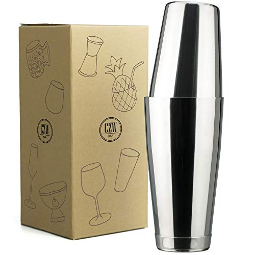 PG Boston Cocktail Kit - 2PC Premium Stainless Steel Shaker Set - 30oz Gloss Finish ​2-Piece Shaker - Bartender Kit