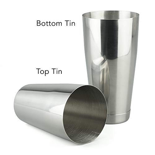 PG Boston Cocktail Kit - 2PC Premium Stainless Steel Shaker Set - 30oz Gloss Finish ​2-Piece Shaker - Bartender Kit