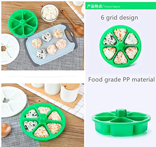 6 in 1 Onigiri Mold Triangle Sushi Mold, Sushi Mold Case DIY Onigiri Maker, Able to Make up to 6 Triangular Sushi at The Same Time Quickly And Easily