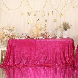 eternal beauty sequin tablecloth, 60x102 rectangle sequin tablecloth for party cake dessert table exhibition events,hot pink