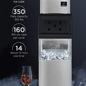 ADT Commercial Ice Maker Stainless Steel Industrial Modular ETL Approved Professional Refrigeration Equipment (370LBS)