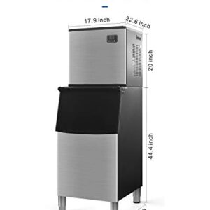 ADT Commercial Ice Maker Stainless Steel Industrial Modular ETL Approved Professional Refrigeration Equipment (370LBS)