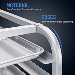 Profeeshaw Bun Pan Bakery Rack 10 Tier with Wheels, Aluminum Racking Trolley Storage for Half or Full Sheets