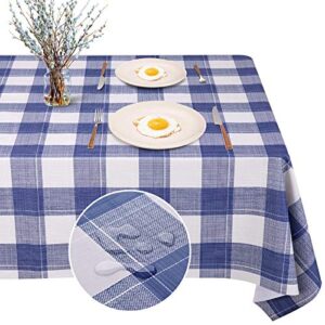 varwaneo checkered pvc tablecloth rectangle waterproof vinyl table cloth oil proof spill proof washable wipeable gingham table cloth great for dinner party and picnic