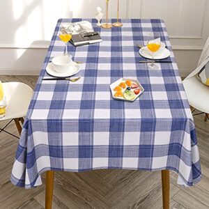 VARWANEO Checkered PVC Tablecloth Rectangle Waterproof Vinyl Table Cloth Oil Proof Spill Proof Washable Wipeable Gingham Table Cloth Great for Dinner Party and Picnic