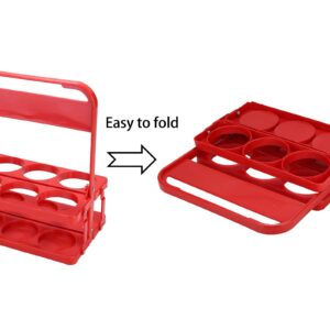 Foldable Plastic Drink Carrier, Beverage Delivery Holder Compatible with Grubhub Doordash Instacart Postmates Eats Car Drivers, Catering, Restaurant (Red)