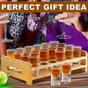 Shot Glass Set 0.5oz/15ml 24pcs Clear Shot Glass Holder Set Mini Shot Glass Perfect for Party, Bar, Club, Cocktail (24pcs)