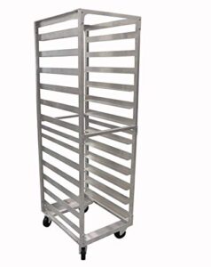 shopcraft 12 pan 5" spacing commercial aluminium bun racks, nsf listed heavy duty speed rack for bakery, restaurant & catering, 12 tier 20.5" x 26" x 70" speed rack with heavy duty plate casters