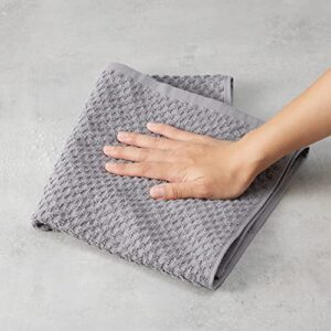 Amazon Basics 100% Cotton Terry Kitchen Dish Towels, Popcorn Texture, 4-Pack, Grey, 28" x 16" x 0.1"