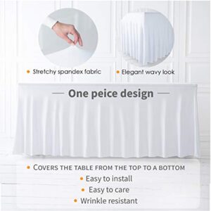 White Table cloth for Rectangle table 6ft Table Cover for 6 foot tables White Table Cover 6ft Spandex Table Covers 6ft Table Skirts for Rectangle Table 6ft White Tablecloth for Rectangle Tables