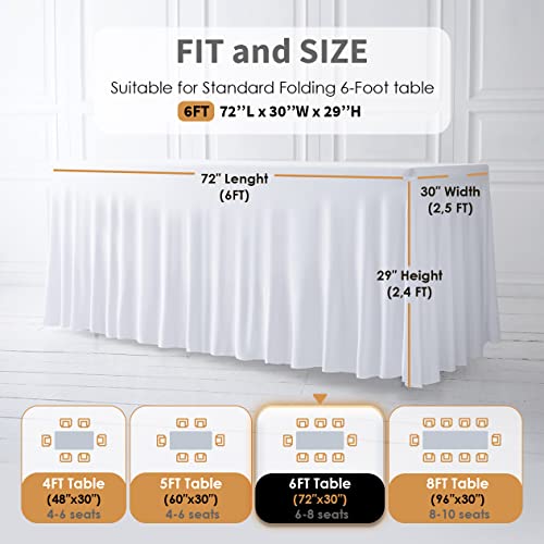 White Table cloth for Rectangle table 6ft Table Cover for 6 foot tables White Table Cover 6ft Spandex Table Covers 6ft Table Skirts for Rectangle Table 6ft White Tablecloth for Rectangle Tables