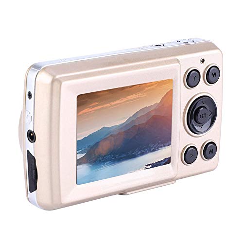 Socobeta Digital Camera, Rugged 30FPS Outdoor 4X Zoom Camera Rugged 720P HD Camera for Beach Camping, Mini Camera Portable Kids Cameras for Photography(Golden)