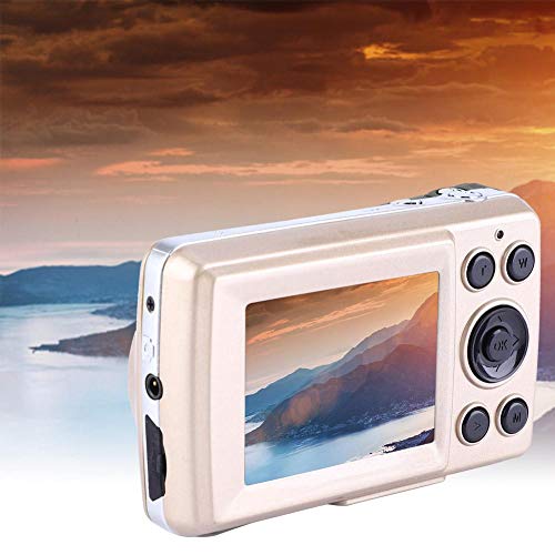 Socobeta Digital Camera, Rugged 30FPS Outdoor 4X Zoom Camera Rugged 720P HD Camera for Beach Camping, Mini Camera Portable Kids Cameras for Photography(Golden)