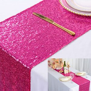 hot pink table runner sequin table runner fuchsia 12"x72" fall coffee table runner christmas table overlay rustic banquet table cover decorative table runner for party fall dining table runner