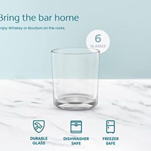 KooK Classic Whiskey Glasses, Double Old Fashioned Glass Cups, Drinking Glasses, Durable Glassware, Perfect for Bar or Home Use, Great for Bourbon, Scotch, Cocktails, Set of 6, 12 Oz