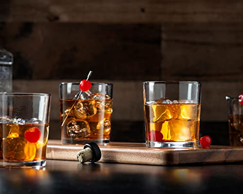 KooK Classic Whiskey Glasses, Double Old Fashioned Glass Cups, Drinking Glasses, Durable Glassware, Perfect for Bar or Home Use, Great for Bourbon, Scotch, Cocktails, Set of 6, 12 Oz