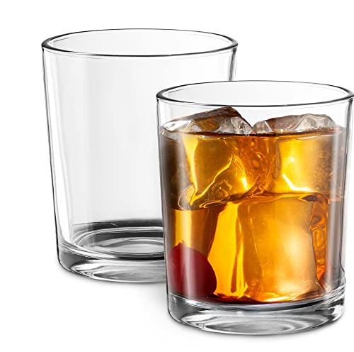 KooK Classic Whiskey Glasses, Double Old Fashioned Glass Cups, Drinking Glasses, Durable Glassware, Perfect for Bar or Home Use, Great for Bourbon, Scotch, Cocktails, Set of 6, 12 Oz