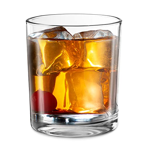 KooK Classic Whiskey Glasses, Double Old Fashioned Glass Cups, Drinking Glasses, Durable Glassware, Perfect for Bar or Home Use, Great for Bourbon, Scotch, Cocktails, Set of 6, 12 Oz