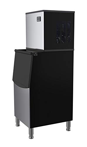 KoolMore Modular Ice Maker Machine, 315 lb. Full Cube Production, Free-Standing with Air Cooled Evaporator, 200 lb Bin, Stainless-Steel