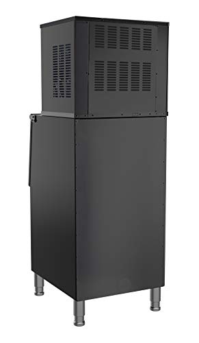 KoolMore Modular Ice Maker Machine, 315 lb. Full Cube Production, Free-Standing with Air Cooled Evaporator, 200 lb Bin, Stainless-Steel