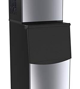 KoolMore Modular Ice Maker Machine, 315 lb. Full Cube Production, Free-Standing with Air Cooled Evaporator, 200 lb Bin, Stainless-Steel