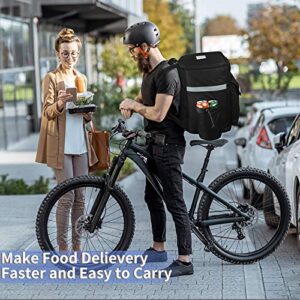 Thermal Food Delivery Backpack with Cup Holders, Insulated Pizza Delivery Backpacks, Mesh Pocket and Receipt Window, Leak-Proof Reusable Cooler for Bicycle Transport, Ubers, Doordash, Postmates