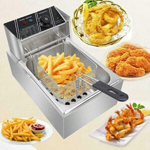 Commercial Churro Machine Stainless Steel Churro Maker Home 3L Vertical Type Manual Spanish Donuts Machine Maker with 6L Commercial Electric Deep Fryer for Churro Donut French Fry