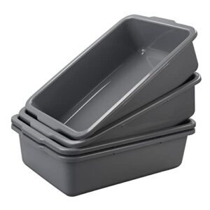 Readsky 34 L Grey Plastic Bus Box, Commercial Bus Tubs, 4 Packs