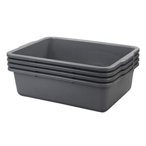 Readsky 34 L Grey Plastic Bus Box, Commercial Bus Tubs, 4 Packs