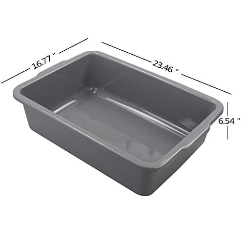 Readsky 34 L Grey Plastic Bus Box, Commercial Bus Tubs, 4 Packs