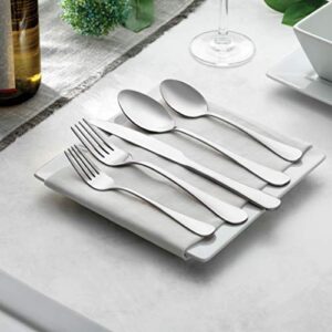 20-Piece Stainless Steel Silverware Set - Attractive Mirror Finished Flatware Set - Serving for 4, Classic Cutlery set for Home/Restaurant - Includes Spoons, Forks & Knifes - Dishwasher Safe Utensils