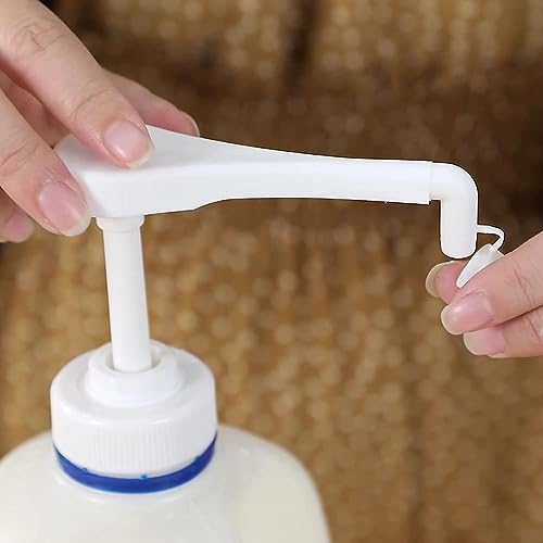 Gallon Pump Dispenser - 38/400 Pump Bottle Dispenser for Shampoo, Laundry Detergent, Liquid, Water, Popcorn Butter, Snow Cone Syrup, Oil - Fits Most 1 Gallon Jugs & One Gallon Containers, White 2pk