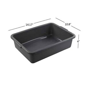 Bringer 4-Pack Gray Commercial Bus Tubs, 8 L Small Plastic Bus Box