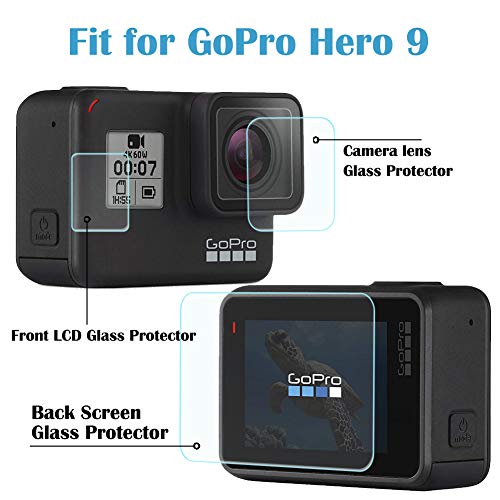 Ytaland Protective Cover for GoPro Hero 11 / Hero 10 / Hero 9 Black, with Tempered Glass Screen Protector, Plastic Housing Case Shell Frame