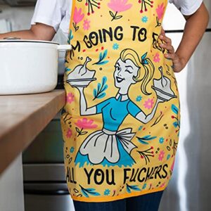 Crazy Dog T-Shirts I'm Going to Feed All You Fuckers Funny Cooking Food Graphic Kitchen Accessories (Oven Mitt + Apron)