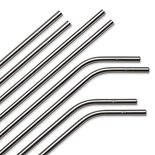 Simple Modern Stainless Steel Reusable Straws | Toxin Free and Waste Reducing Straw for Tumblers and Travel Mugs | Classic Collection | 8 Pack | Stainless Steel