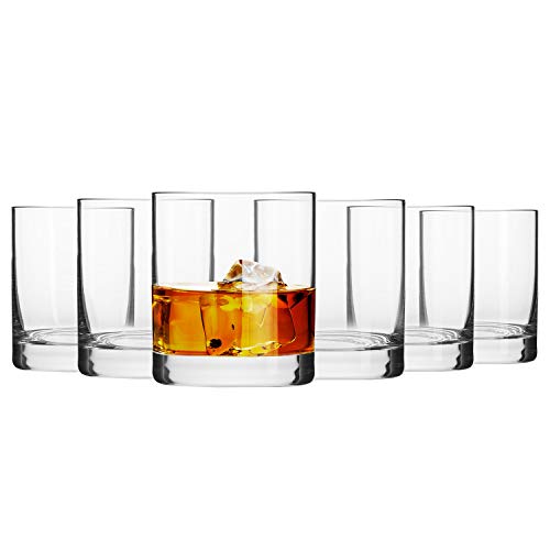 Krosno Whisky Sour Tumbler Glasses Old Fashioned Bourbon Cognac Brandy | Set of 6 | 10.1 oz | Blended Collection | Perfect for cocktails, drinks, water, juice, scotch, irish liquor, whisky