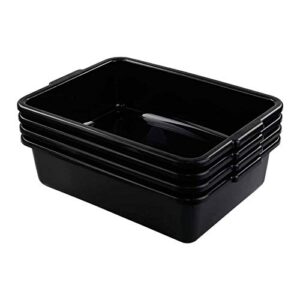 callyne 4-pack 8 l black small plastic kitchen bus tubs, commercial bus box