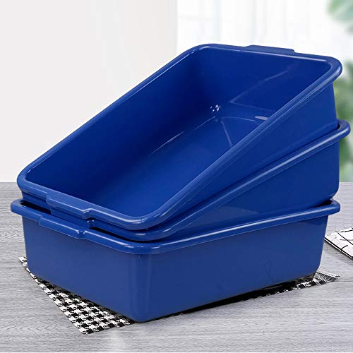 Hespama 13L Wash Tub Basin, Blue Utility Commercial Bus Box, 4 Packs