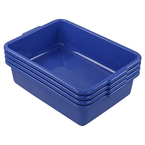 Hespama 13L Wash Tub Basin, Blue Utility Commercial Bus Box, 4 Packs