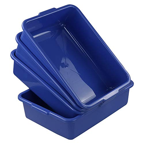 Hespama 13L Wash Tub Basin, Blue Utility Commercial Bus Box, 4 Packs