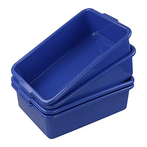 Hespama 13L Wash Tub Basin, Blue Utility Commercial Bus Box, 4 Packs