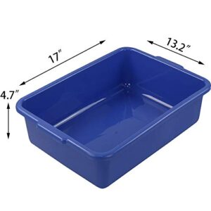 Hespama 13L Wash Tub Basin, Blue Utility Commercial Bus Box, 4 Packs