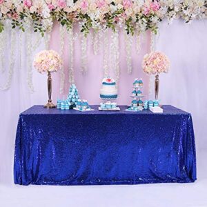 Trlyc Royal Blue Sequin Tablecloth - 60x84inch Glitter Tablecloth Rectangle Party Wedding Christmas Table Cloth