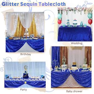 Trlyc Royal Blue Sequin Tablecloth - 60x84inch Glitter Tablecloth Rectangle Party Wedding Christmas Table Cloth