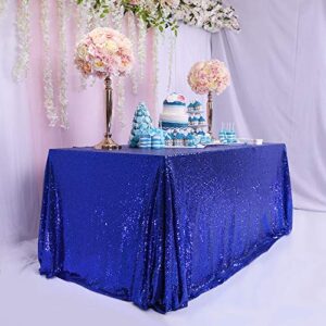 Trlyc Royal Blue Sequin Tablecloth - 60x84inch Glitter Tablecloth Rectangle Party Wedding Christmas Table Cloth