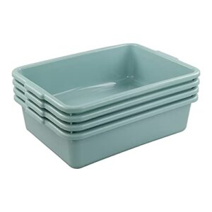 xyskin 4 packs plastic rectangle utility bus box, commercial totes tubs, 13 l