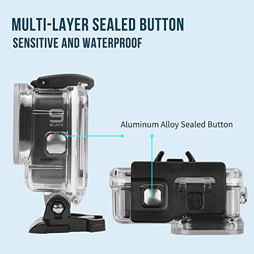 SHOOT 60M/196FT Waterproof Case Kit for HERO11/10/9 Black,Diving Protective Housing Shell with Screen Protector Set and 12pcs Anti-Fog Insert for HERO11 HERO10 HERO9