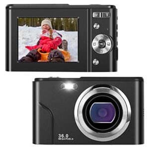 iebrt digital camera,1080p mini kid camera vlogging camera video camera lcd screen 16x digital zoom 36mp rechargeable point and shoot camera for compact portable kids teens gifts