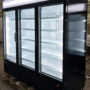 Vortex Refrigeration VA-3GDF-B Commercial Merchandiser Freezer | 3 Self-Closing Glass Doors | NSF, ETL | 69 Cu. Ft.